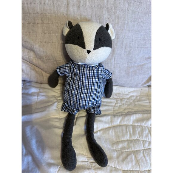 Manhattan Toy Racoon Easter Brunch Plush weighted bottom  tartan  nursery decor - Picture 2 of 12